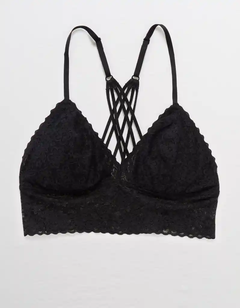 Bralette Aeo en Encaje Con Relleno Negro Real