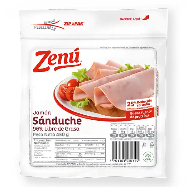 Zenú Jamón Sánduche