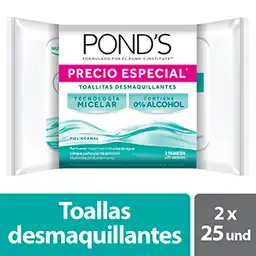 Ponds Toallitas Desmaquillantes C original 25 Unidades.