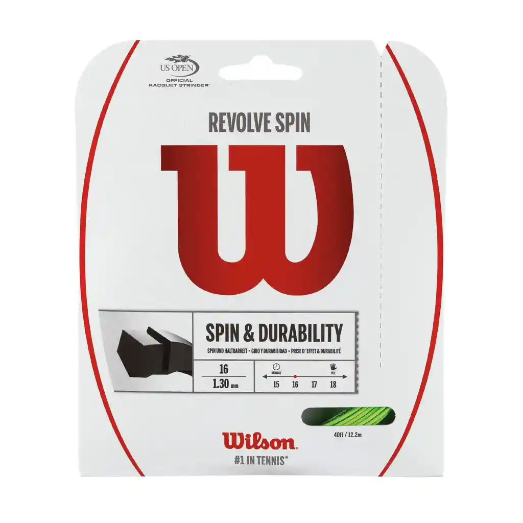 Wilson Cuerda Para Raqueta De Tenis Revolve Spin 16 Verde