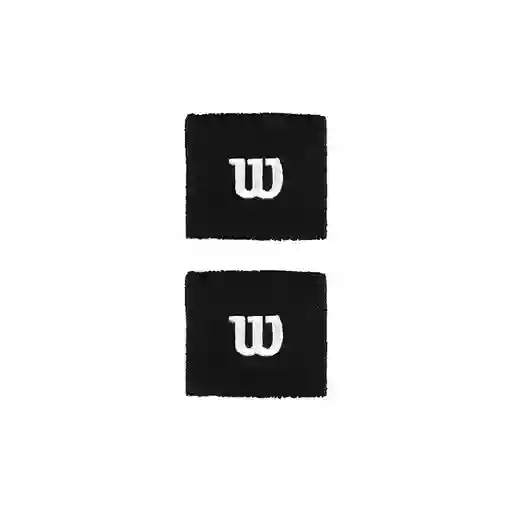 Wilson Par de Muñequeras Cortas de Tenis Deportiva Sudor Negro