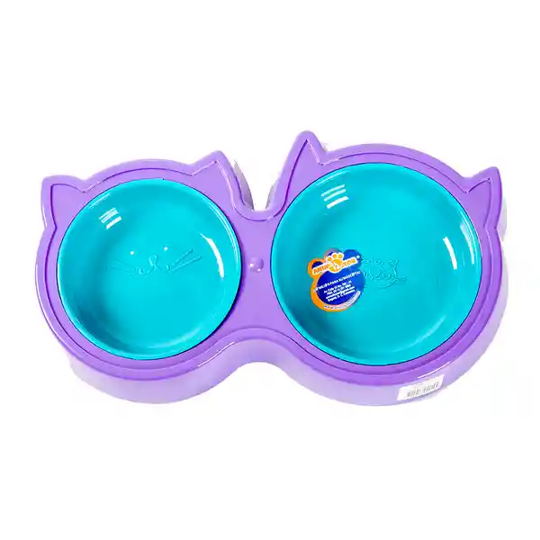 Comedero Doble Cara Gato Bicolor 2220