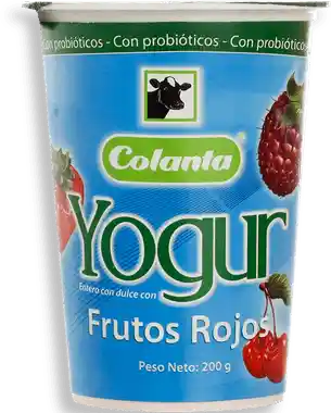 Yogur Entero Frutos Rojos Colanta Vaso X 200 g