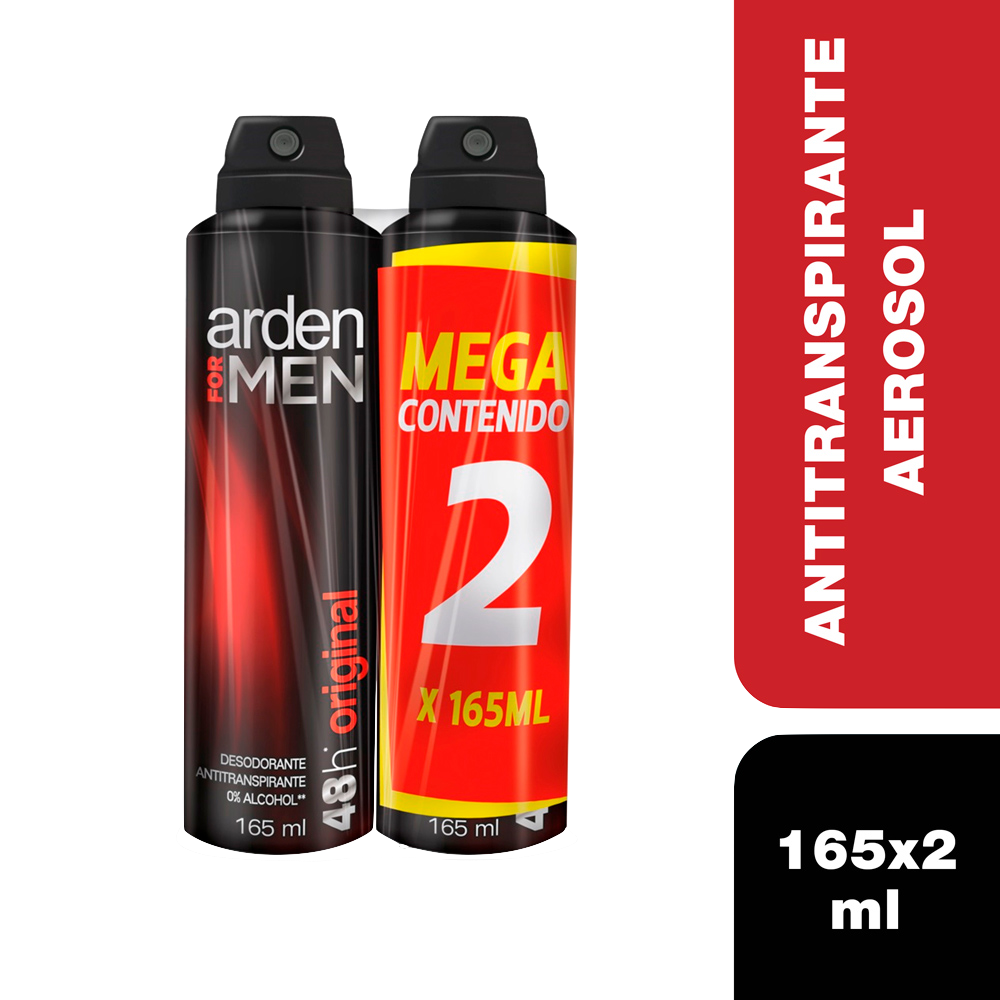 Arden For Men Desodorante Antitranspirante Original en Aerosol 2 x 165 ml