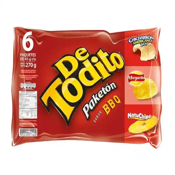 De Todito Pasabocas Sabor a Bbq Paketón