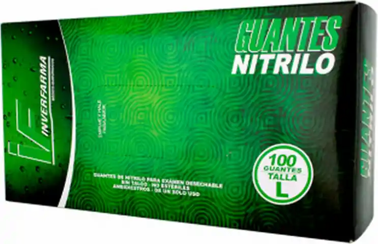 Nitrilo Inverfarma Guante De Verde L 100 Uds Inve