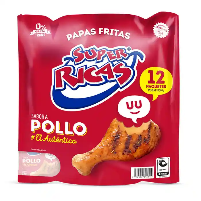 Super Ricas Pack de Papas Fritas Sabor a Pollo