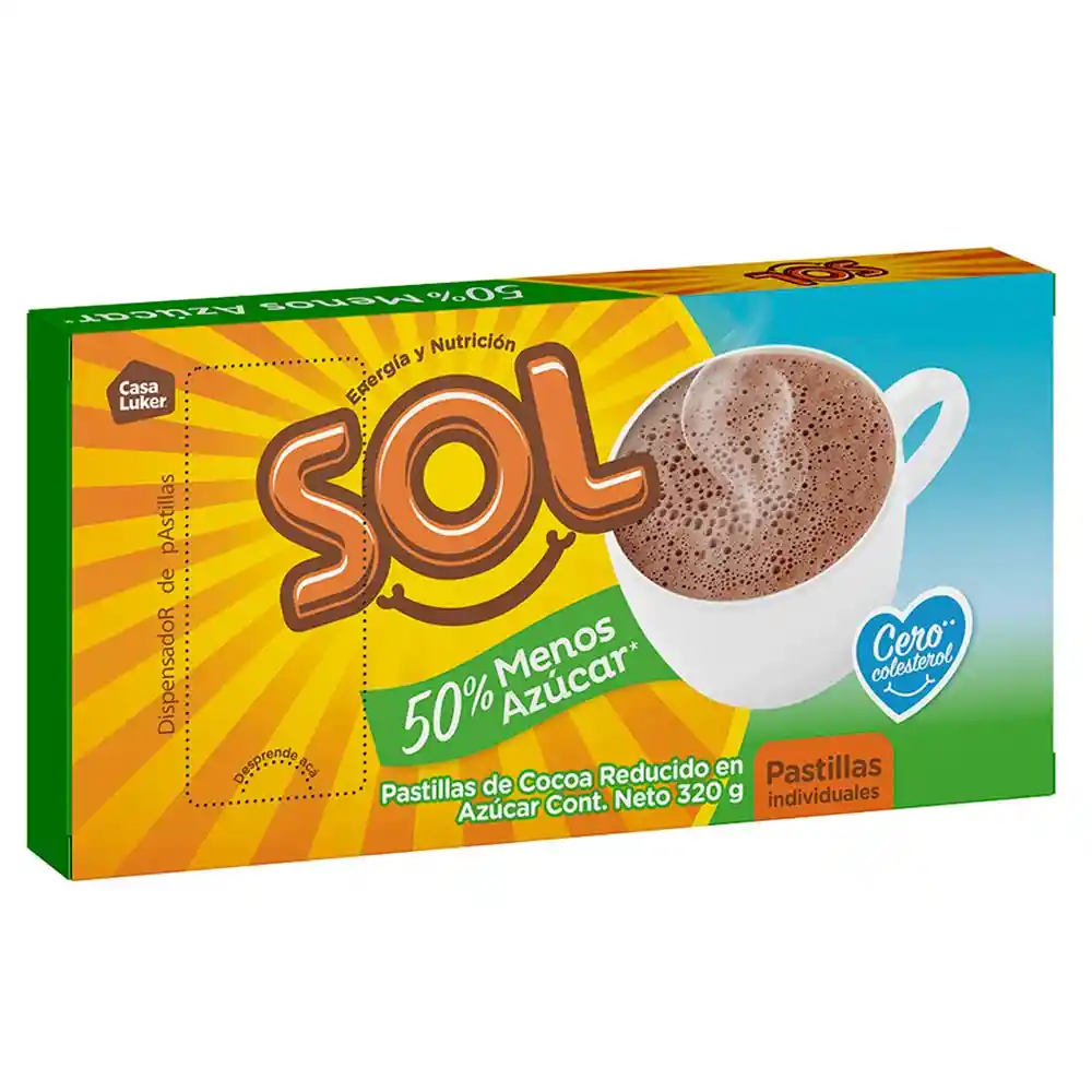 Sol Chocolate de Mesa Cero Colesterol en Pastillas