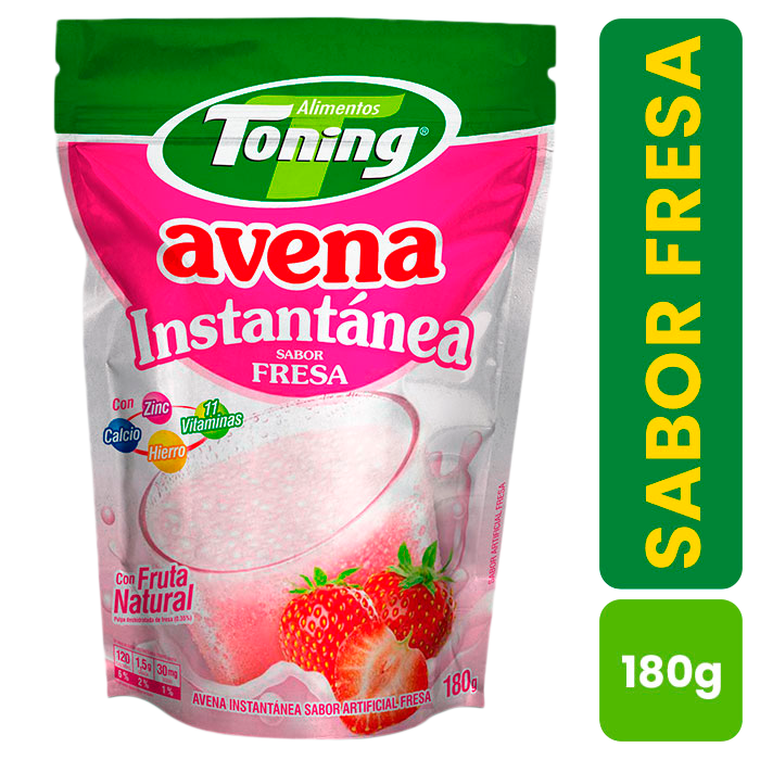 Toning Avena Instantánea Sabor a Fresa 180 g