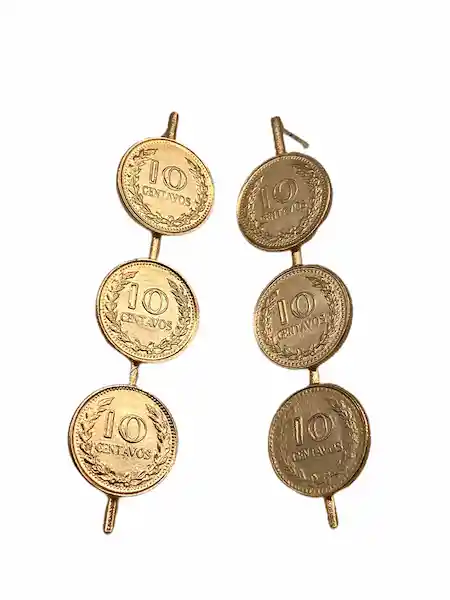 Aretes Pombos Monedas