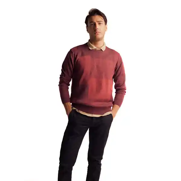 Sweater Allison Cuello Redondo Jacquard Bello Vino Tinto