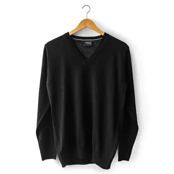 Sweater Allison Cuello V Cogotera Candelaria Negro