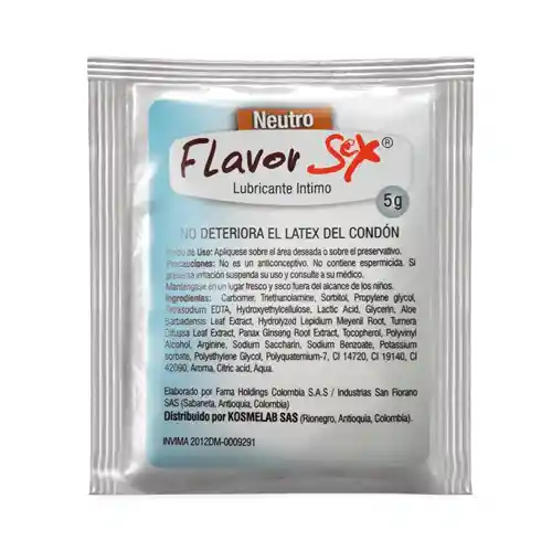 Flavor Sex Lubricante Intimo Sexual Neutral Hipoalergenico |