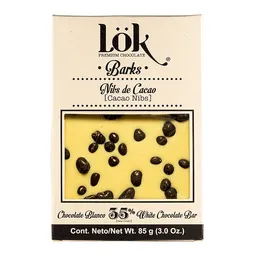 Lök Bark Nibs de Cacao Chocolate Blanco 35%