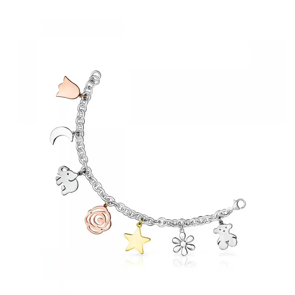 Tous Pulsera Sweet Dolls de Plata Vermeil Rosa