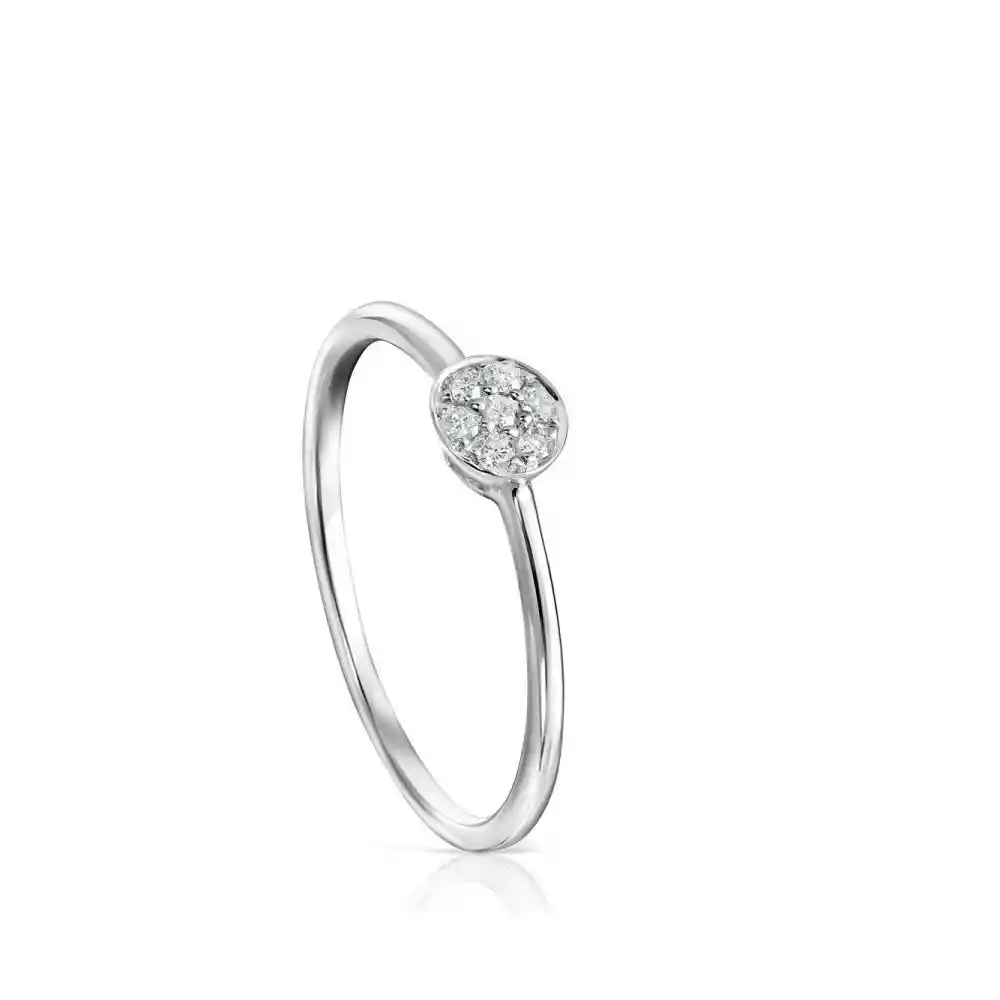 Tous Anillo Alecia de Oro Blanco Con Diamantes