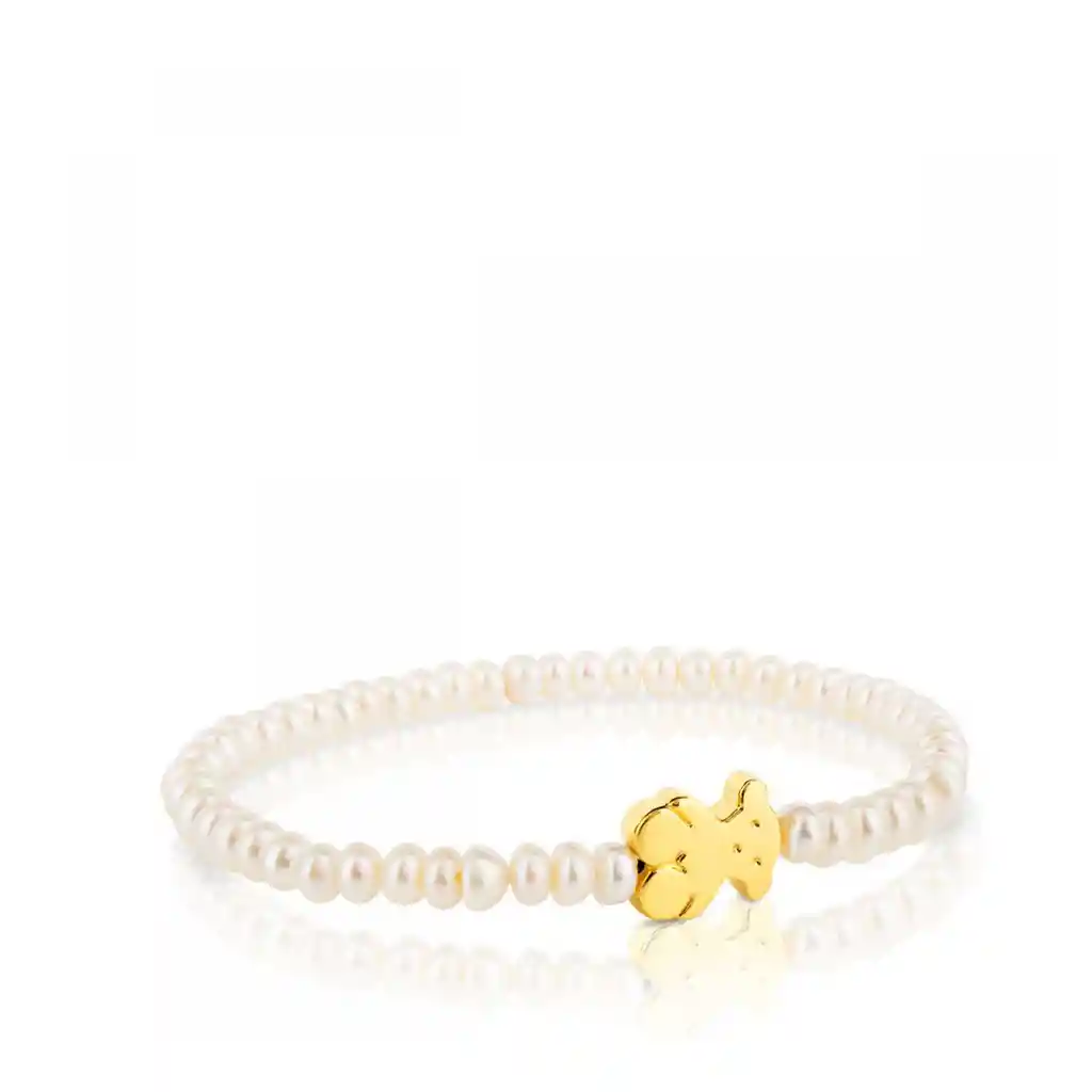 Tous Pulsera Oso Sweet Dolls de Oro y Perlas