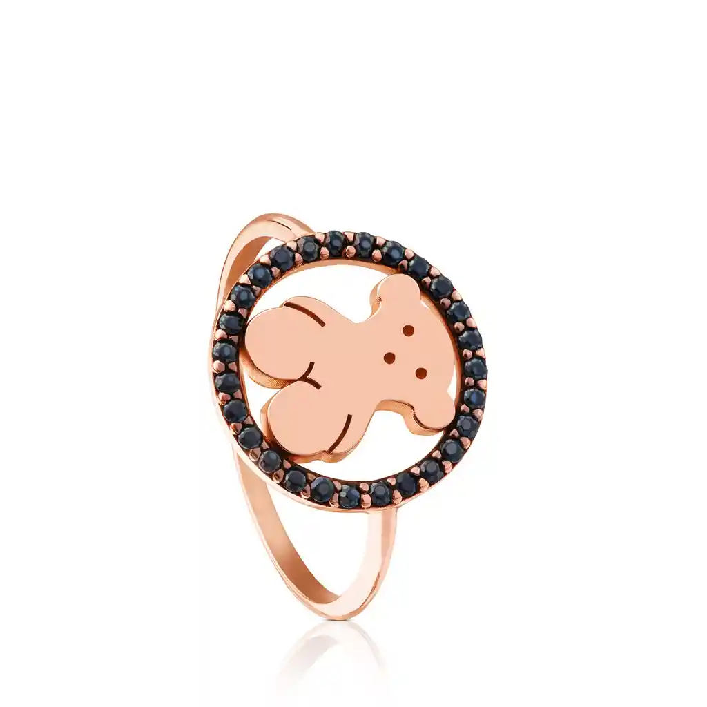 Tous Anillo Camille de Plata Vermeil Rosa Con Espinela