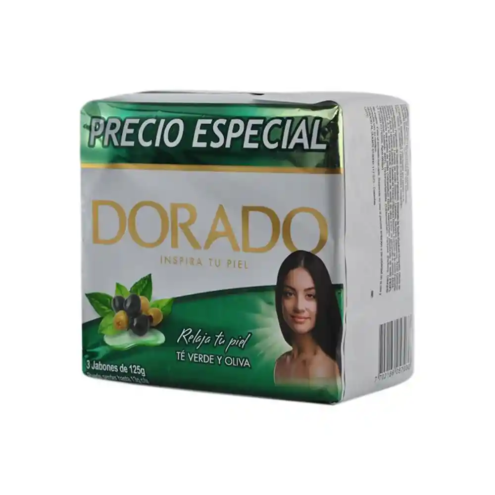 Dorado Jabon Té Verde y Oliva x 3 Unidades