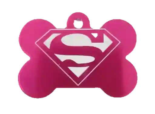 Placa Hueso Grande Fucsia Supergirl