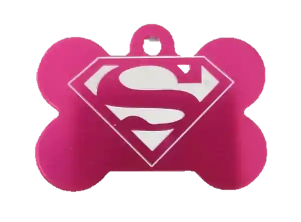 Placa Hueso Grande Fucsia Supergirl