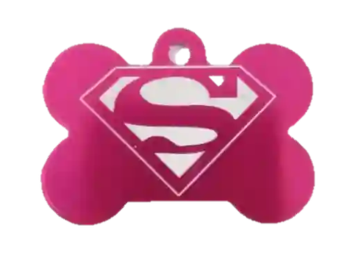 Placa Hueso Pequeña Fucsia Supergirl