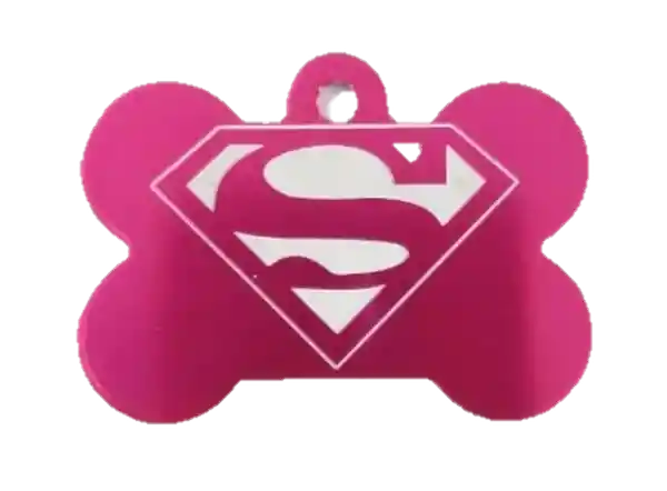 Placa Hueso Pequeña Fucsia Supergirl