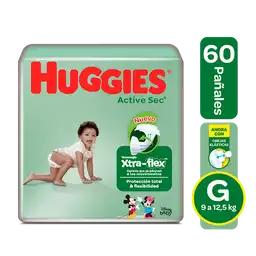 Pañales Huggies Active Sec Etapa 3 Pack con 60 Unidades