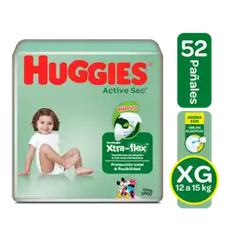 Pañales Huggies Active Sec Etapa 4 Pack con 52 Unidades