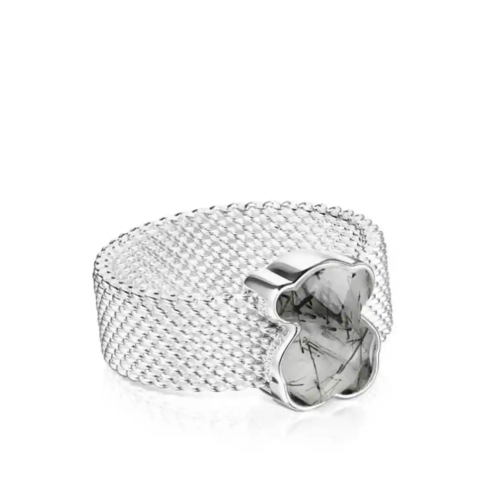 Tous Anillo Mesh de Plata y Cuarzo Turmalinado