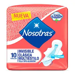 Nosotras Toallas Higiénicas Invisible Clásica Multiestilo