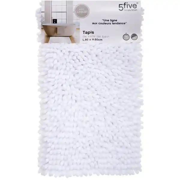 5Five Tapete Para Baño Maxi Chenille - Blanco