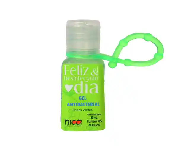 Nico Gel Antibacterial Frutos Verdes Feliz y Desinfectado Día
