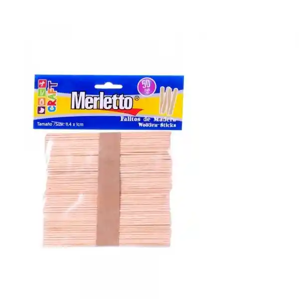 Merletto Palito de Madera Paleta Natural