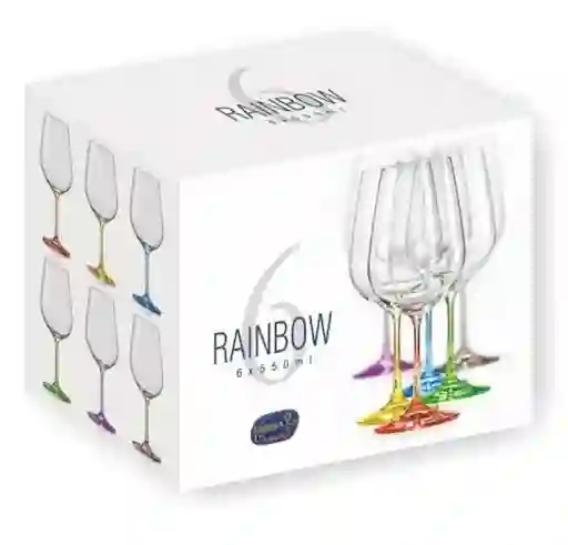 Bohemia Juego de Copas Copas Rainbow Gris de 550 mL