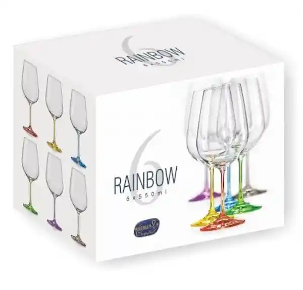 Bohemia Juego de Copas Copas Rainbow Gris de 550 mL