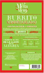 La Mera Mera Burrito Vegetariano Con Salsa Roja Y Chipotle