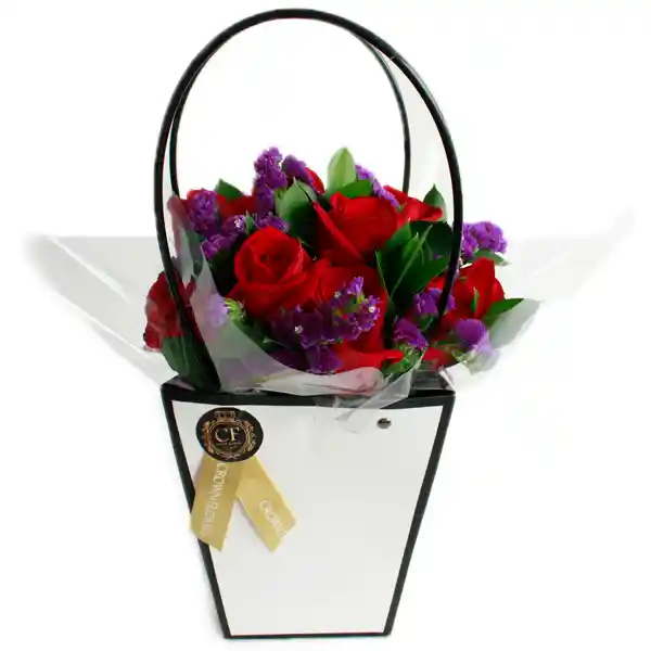 Flores Frescas Passion Romantic Basket Blanca