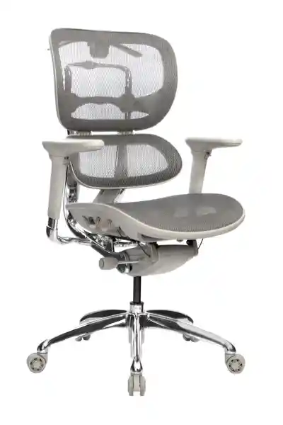 Silla De Oficina Premium Marmato Base Cromo Lujo Gris