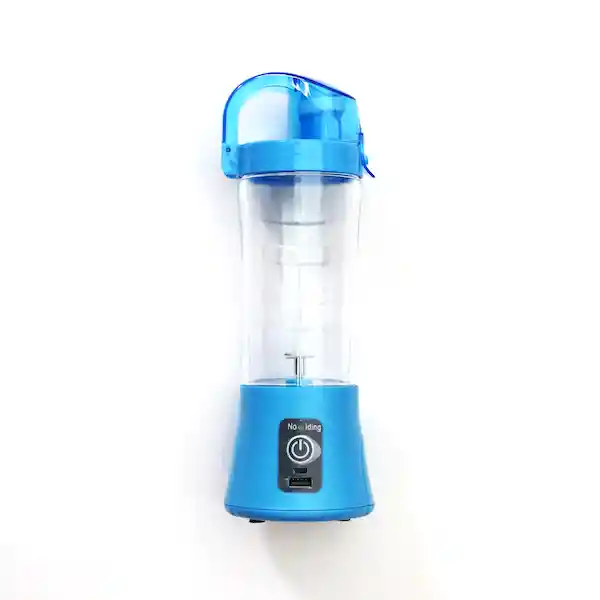 Juice Blender Mini Licuadora Portatil Con Tapa Termo Usb Azul