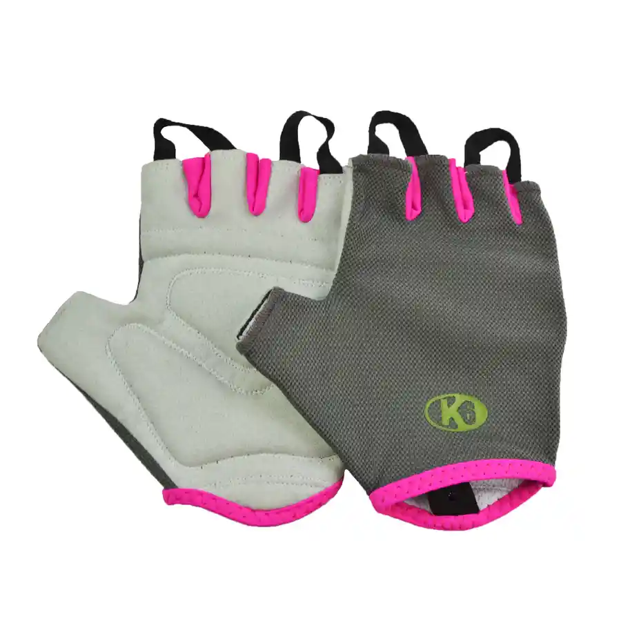 K6 Guantes Para Gimnasio De Cuero Fitness Speed Fuscia Talla S