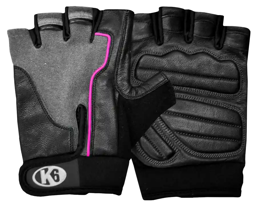 K6 Guantes Para Gimnasio de Cuero Gym Ice Fusion Fuscia Talla M