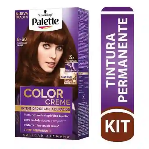 Palette Tinte en Crema para el Cabello 6-68 Chocolate Claro