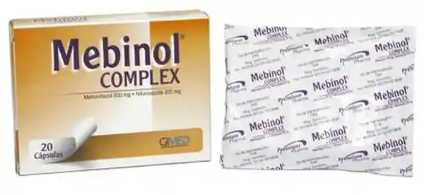 Mebinol Complex 600 Mg+200 Mg Caja X 20 Cápsulas