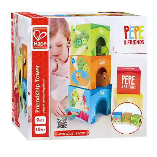 Hape Armable E0451 Friendship Tower Stacking Cubes