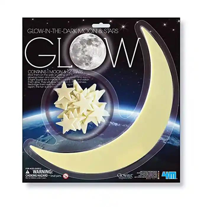 4M Adorno Glow in The Dark Moon And Stars Brilla en la Oscuridad