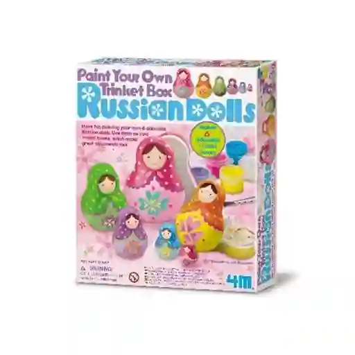 4M Figuras Paint Your Own Trinket Box Russian Dolls