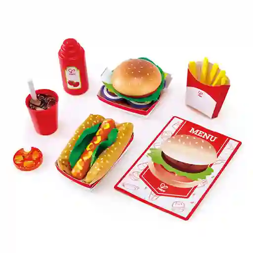 Hape Juguete Fast Food Set E3160 Comidas Rapidas