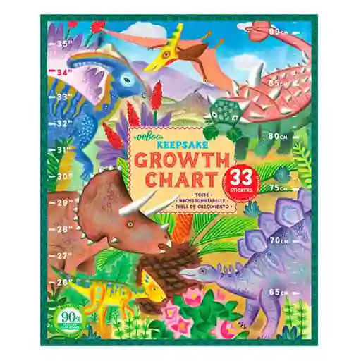 Eeboo Juguete Grow Like a Dinosaur Growth Chart Tabla