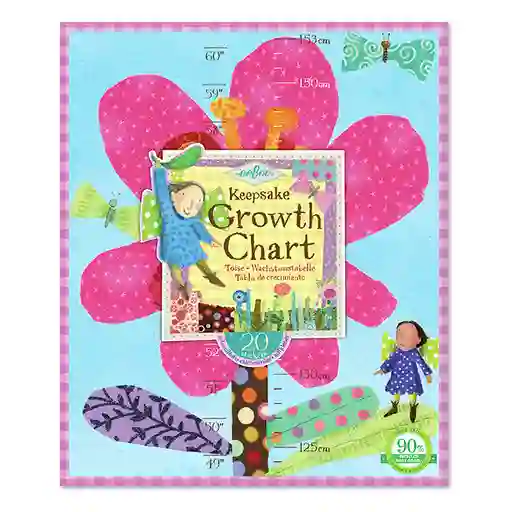 Eeboo Juguete Hot Pink Flower Growth Chart Tabla de Crecimiento